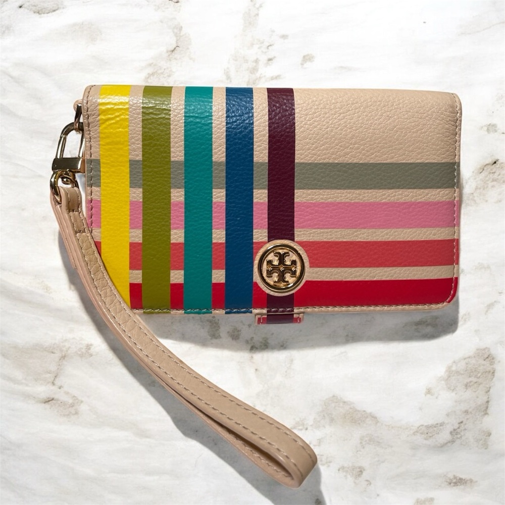 Tory Burch Colorful Striped Wristlet